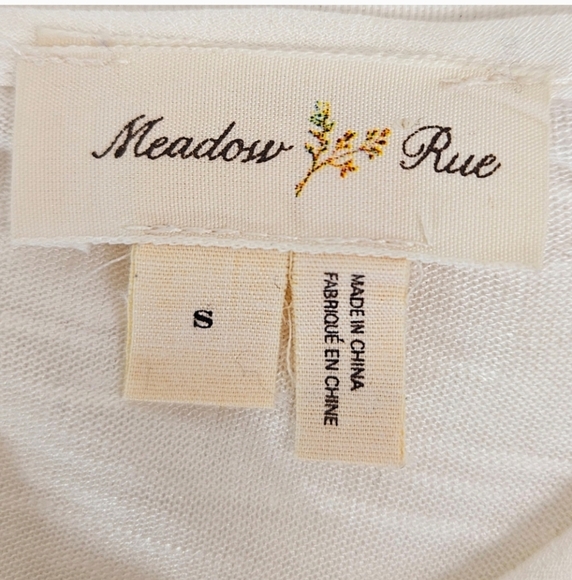 Meadow Rue Floral Lace 3/4 Sleeve Top in Ivory Size Small - Picture 7 of 9